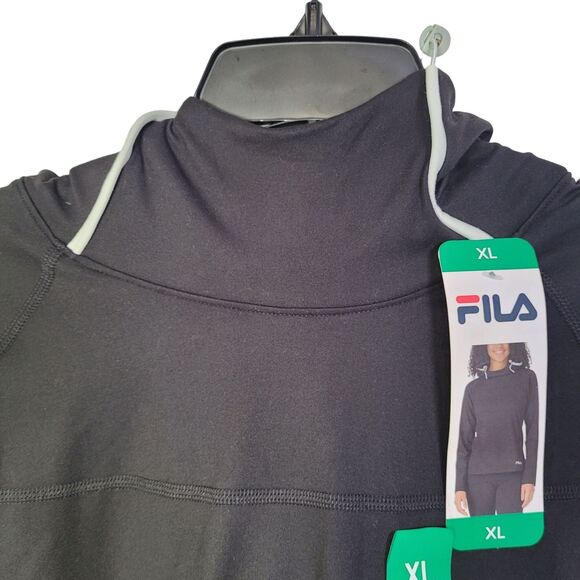 FILA Ladies' Funnel Neck Moisture Wicking Active Training Hoodie Black X-Large - Picture 5 of 10